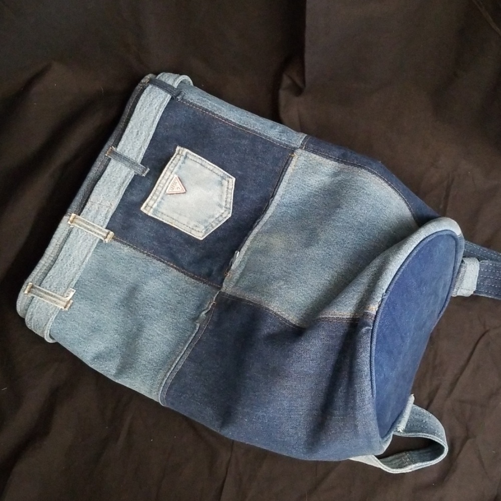 Guess Backpack Duffel Bag Patchwork Denim Unique - image 1